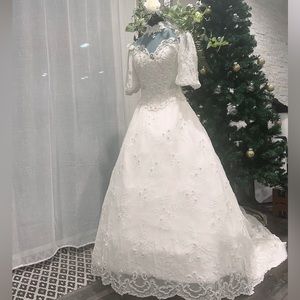 vtg wedding gown process dress 1980s